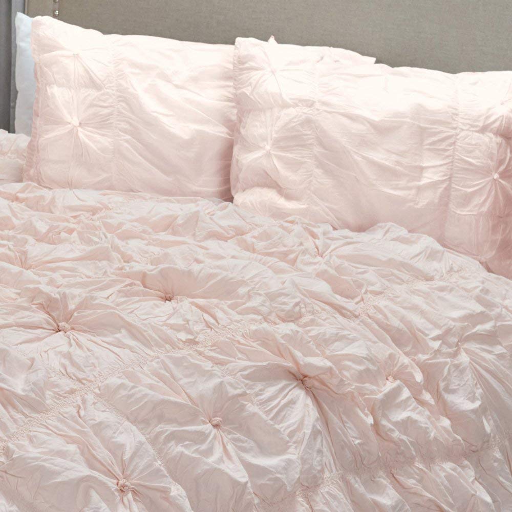Rizzy Home | BT1392 | Polyester Comforter | 90"x92" Pink Solid