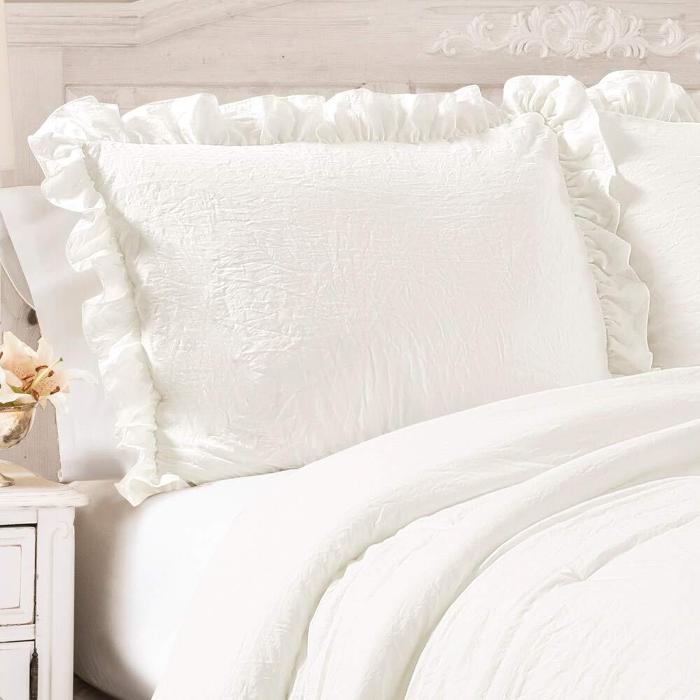 Lush Decor Reyna Ruffle Comforter Set - 2 Piece Cozy Ruffled Bedding Set - Timeless Elegance And Comfort For Dorm Room - Twin Xl