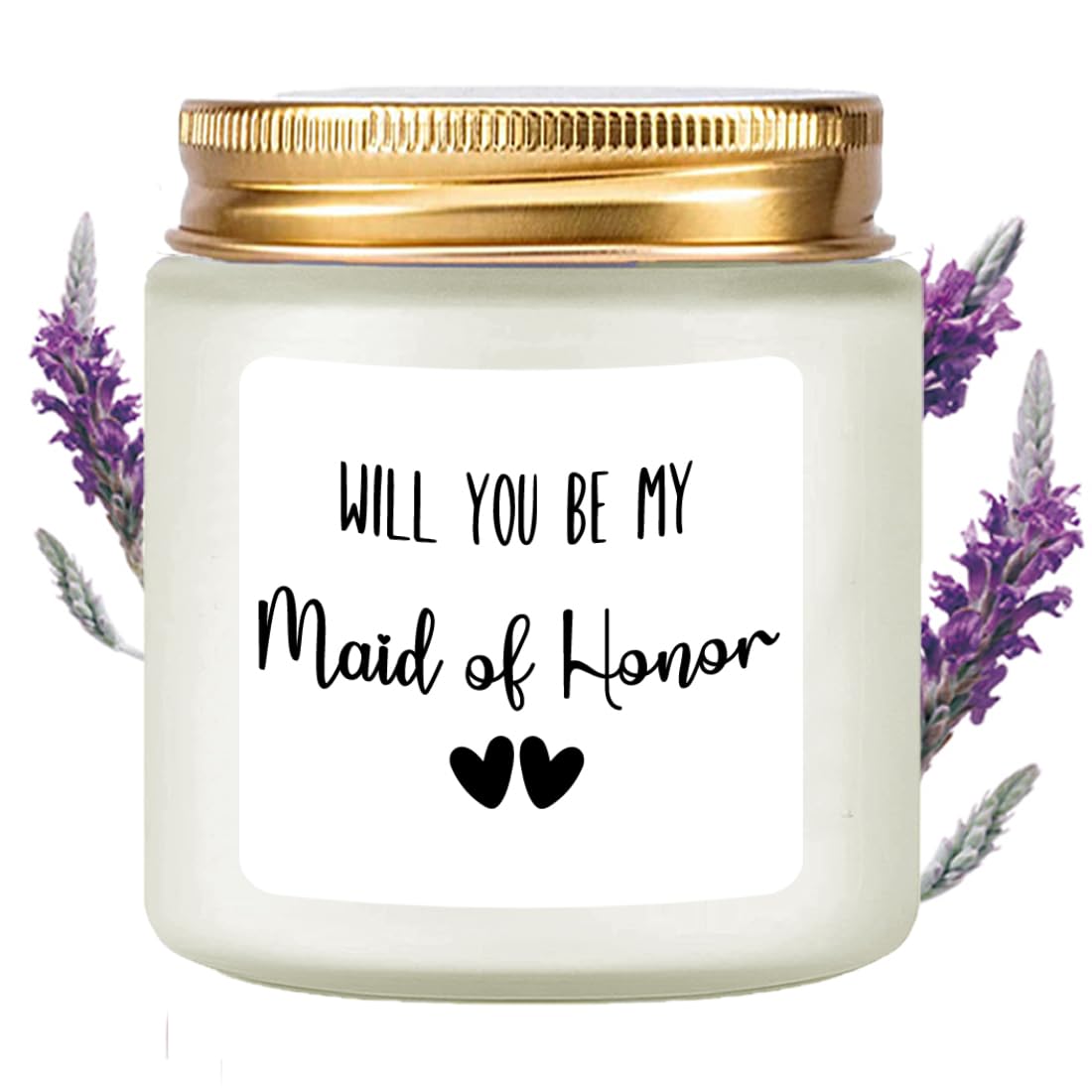 Bridesmaid Gifts Scented Candle Lavender - Maid of Honor Gifts for Bridesmaids Proposal Gifts Maid of Honor Proposal Gifts Soy C
