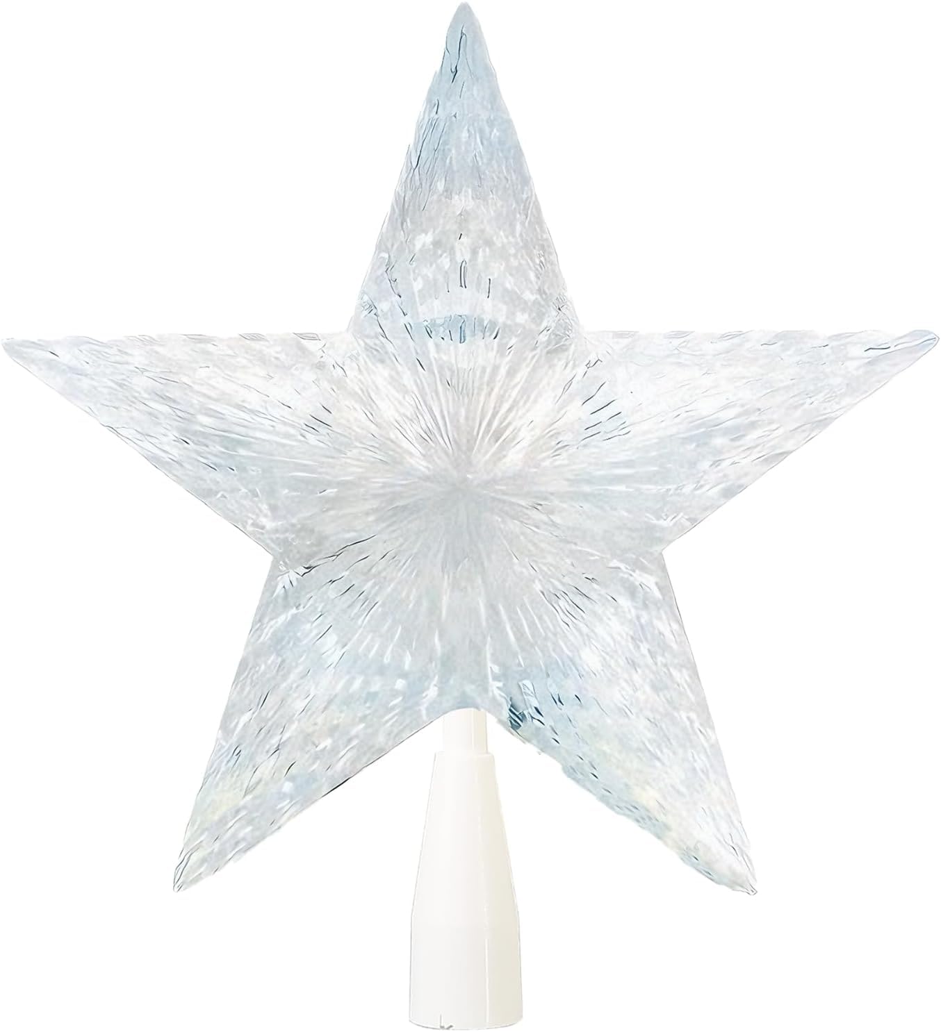 Brite Star Battery Operated 10 lt Pentagram Star LED Tree Topper, Pure White