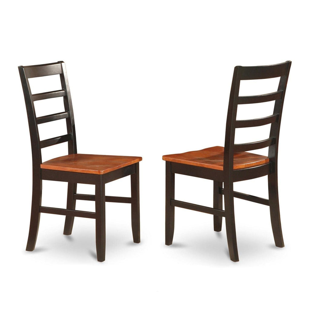 East West Furniture Supf3-Bch-W 3 Piece Dining Room Furniture Set Contains A Round Kitchen Table With Dropleaf & Shelves And 2 Dining Chairs, 42X42 Inch, Black & Cherry