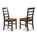 East West Furniture Supf3-Bch-W 3 Piece Dining Room Furniture Set Contains A Round Kitchen Table With Dropleaf & Shelves And 2 Dining Chairs, 42X42 Inch, Black & Cherry