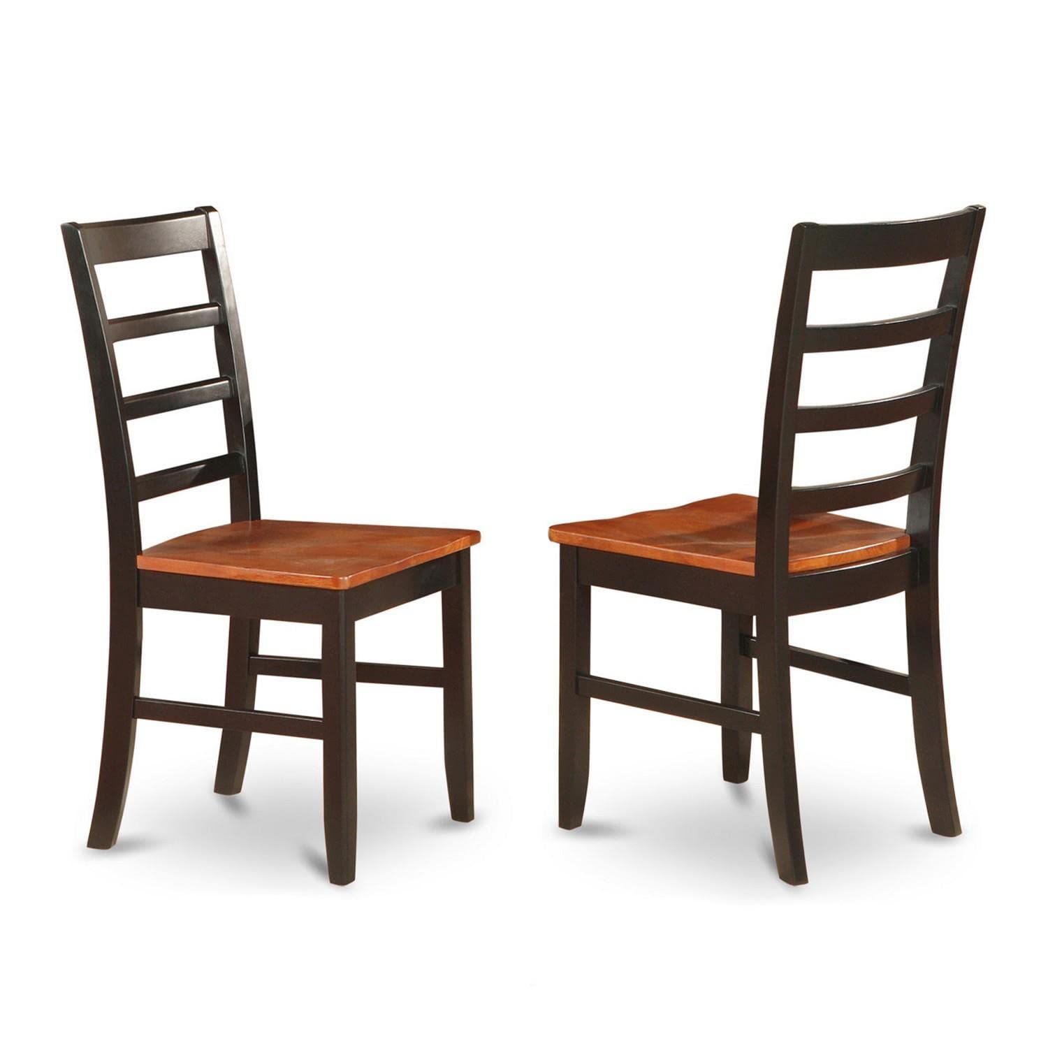 East West Furniture Supf3-Bch-W 3 Piece Dining Room Furniture Set Contains A Round Kitchen Table With Dropleaf & Shelves And 2 Dining Chairs, 42X42 Inch, Black & Cherry