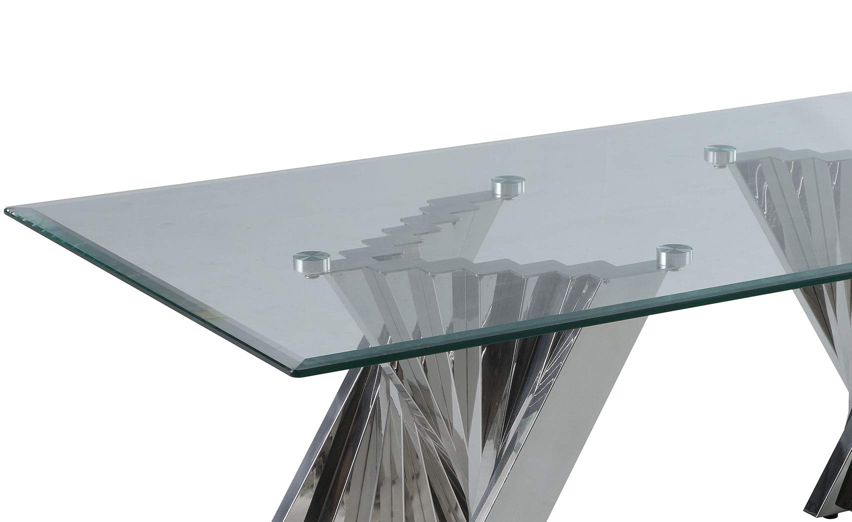 Best Quality Furniture CT01-02 Coffee Table Set, Silver