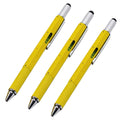 Stylus Pen, 7-In-1 Multi-Tool Pen [Touchscreen Stylus, Ballpoint Pen, Ruler, Level, Phillips Screwdriver And Flathead (3 Pack Ye