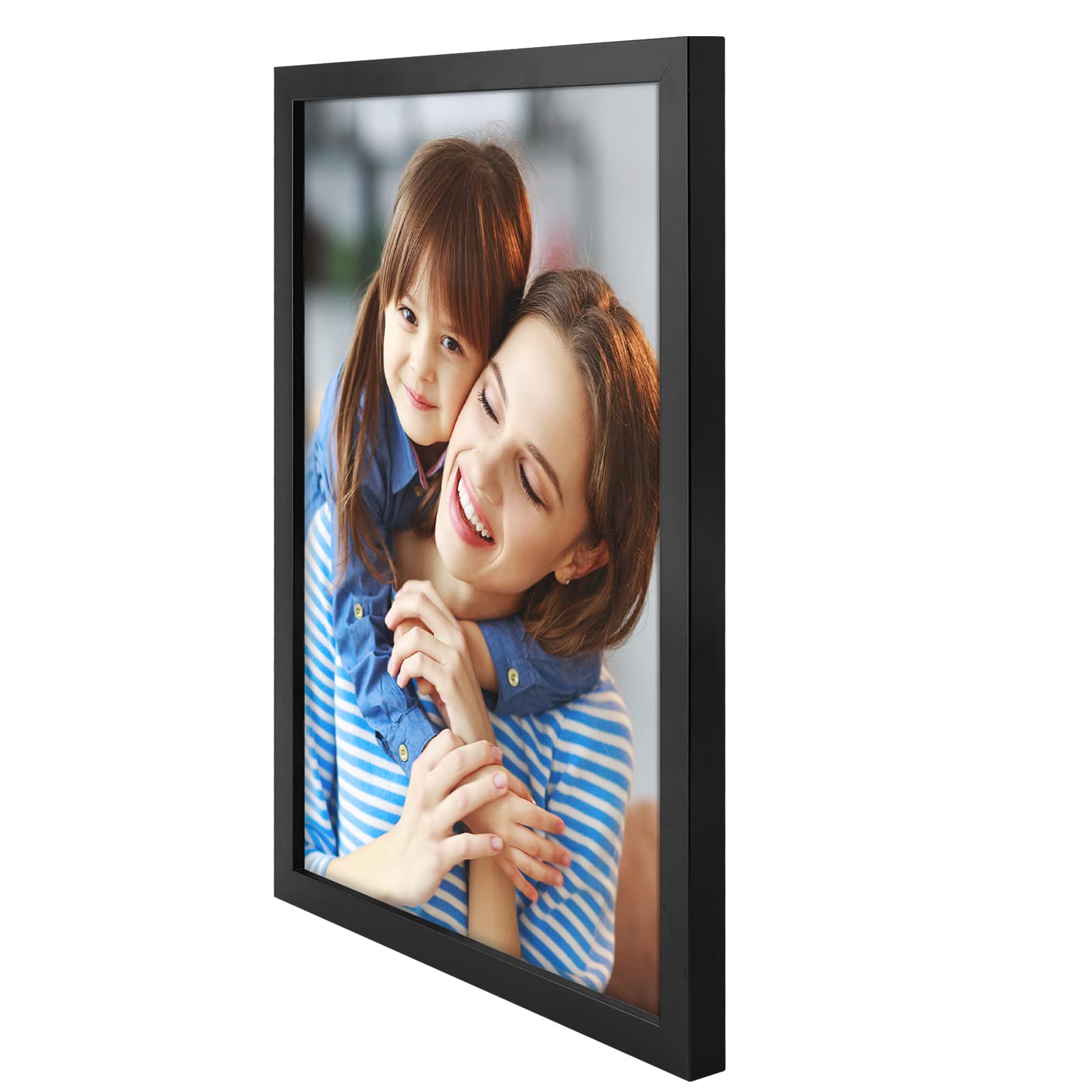 Golden State Art, A3 Black Photo Frame - Solid Wood And Display 11.7X16.5 Picture Without Mat -Acrylic Glass (Wall Display), Set