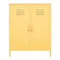 Novogratz Cache 2 Door Metal Locker Style Storage Accent Cabinet, Yellow