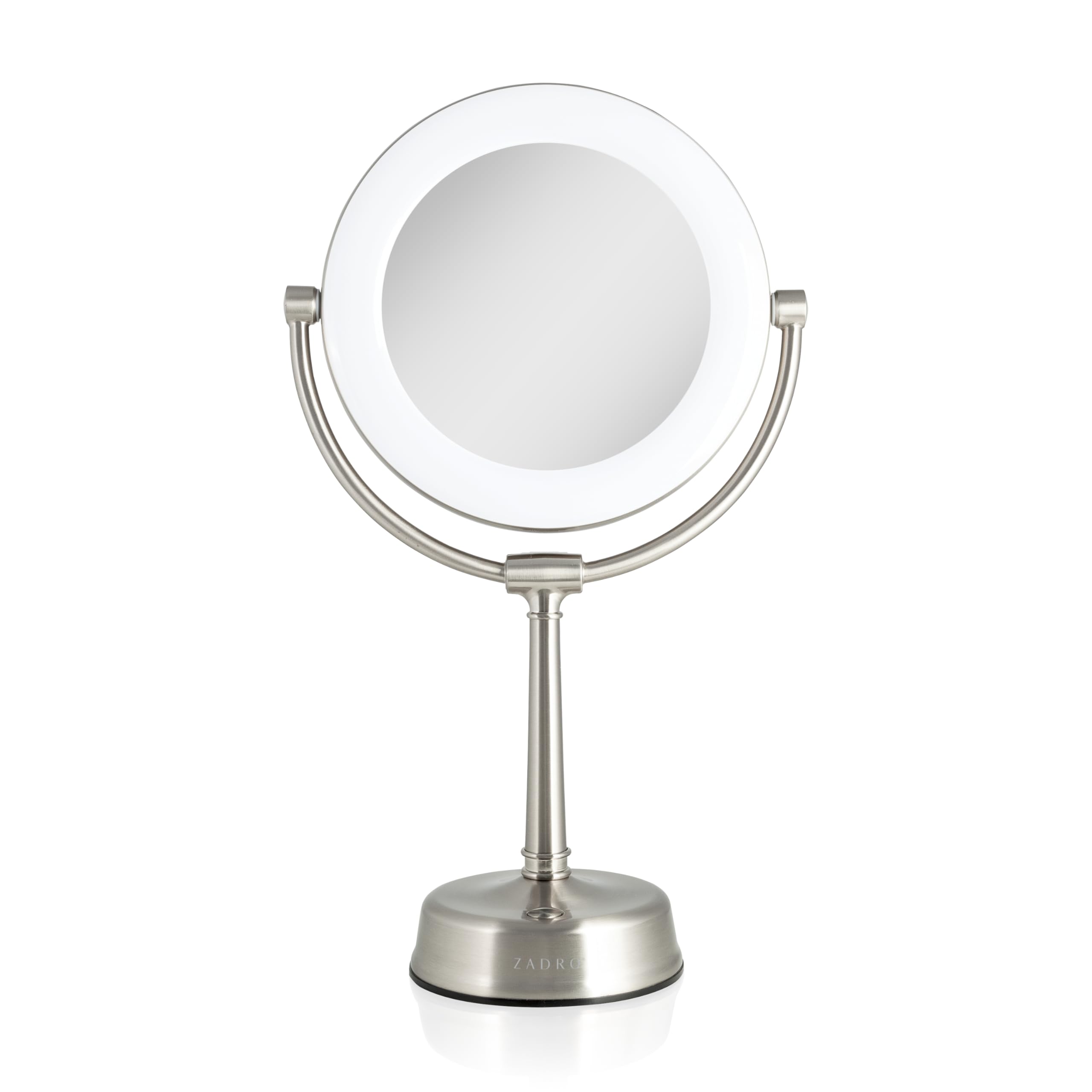 Zadro Lexington LED Lighted Makeup Mirror with Magnification Two-Sided Swivel Mirror with Lights for Makeup Desk Vanity (10X/1X,