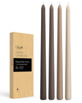 Viyffo Taper Candles 12 Inch Brown Set of 4 Unscented, Dripless, Smokeless Long Tall Tapered Candlesticks Wedding Advent Home De