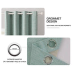 Miulee Linen Blackout Curtains And Drapes 100% Room Darken Thermal Insulated Grommet Window Panels With Coating 2 Pcs W 42 X L 84 Inches Seafoam Green