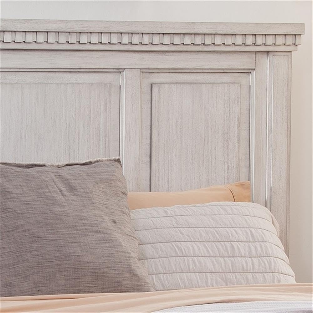 American Woodcrafters Salter Path Wood Queen Panel Headboard In Oyster White