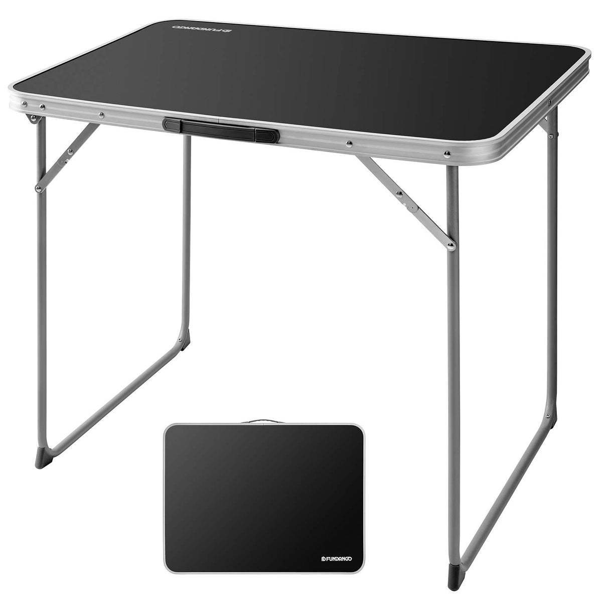 Fundango Folding Table, Portable Picnic Camping Table, Reinforced Steel Frame Folding Card Table With Handle, Easy To Carry And