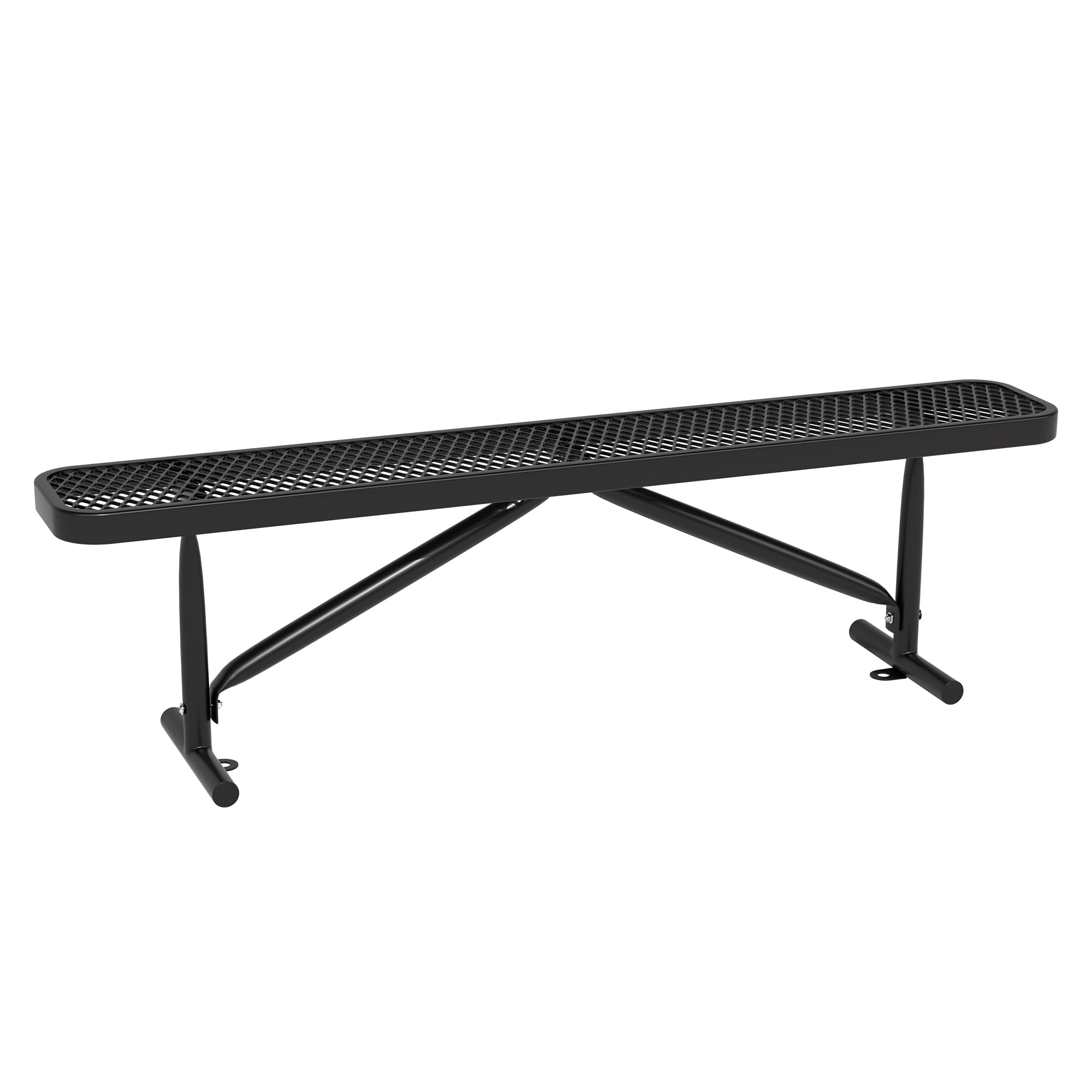 Sunnibety 6 Feet Heavy Duty Metal Park Bench for Outside, Outdoor Bench with Portable Frame, Commercial Benches for Shopping Mal