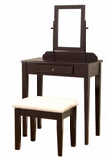 Frenchi Furniture Wood 3 Pc Vanity Set, Mahogany