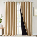 NICETOWN Thermal Insulated 100% Blackout Curtains, Cold Noise Reducing Performance Drapes with Black Lining, Full Light Blocking