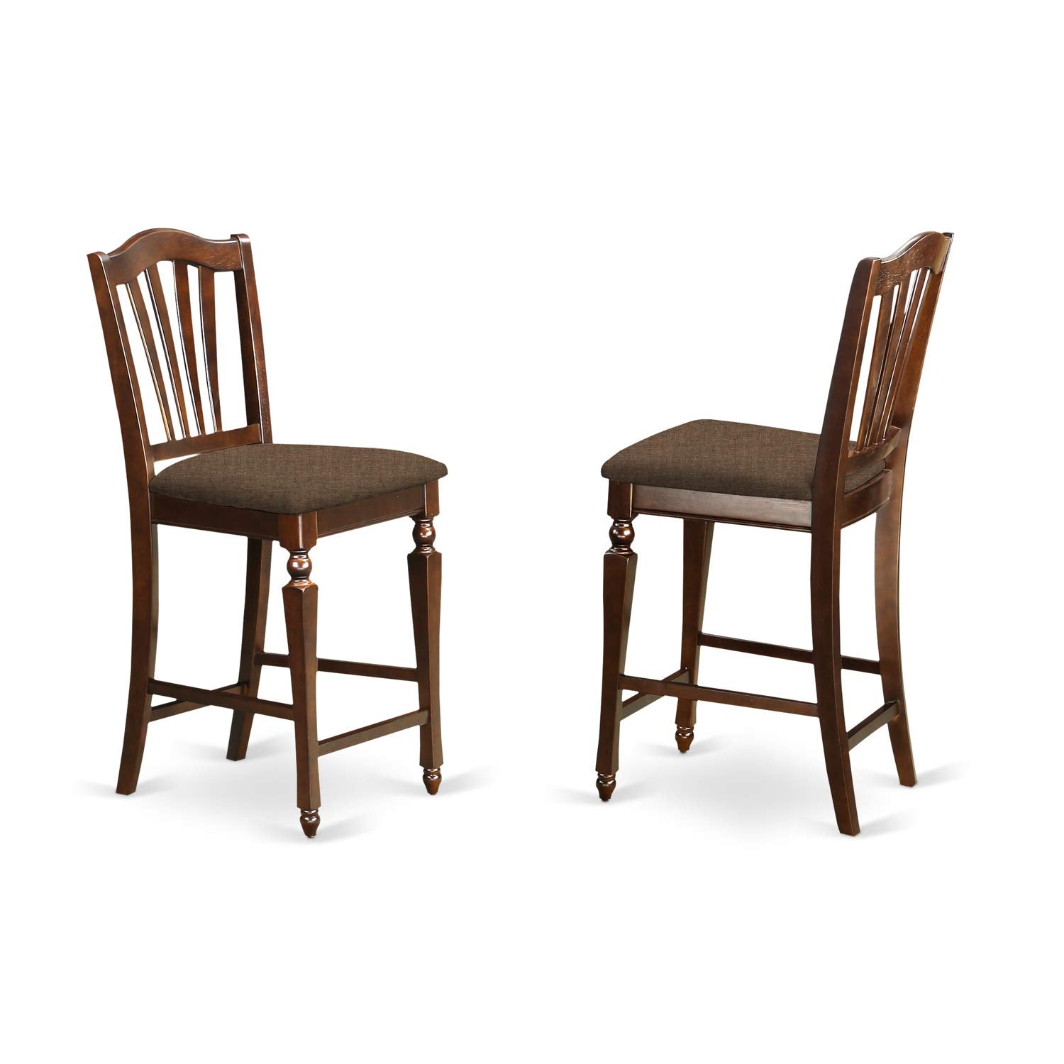East West Furniture Edch3-Mah-C 3 Pc Pub Table Set-Pub Table And 2 Kitchen Dining Chairs.