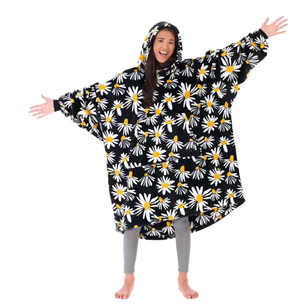 The Comfy Dream | Oversized Light Microfiber Wearable Blanket, One Size Fits All, Seen On Shark Tank, (Daisy)