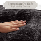 The Connecticut Home Company Throw Blanket, Soft Plush Reversible Faux Fur And Sherpa, Queen 90X90, Warm Thick Throws For Bed, Comfy Washable Bedding Accent Blankets For Sofa Couch Chair, Gray
