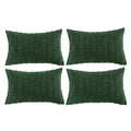 Fancy Homi Set Of 4 Dark Green Lumbar Rectangle Decorative Throw Pillow Covers 12X20 Inch For Couch Bed Chair, Aesthetic Boho Ro