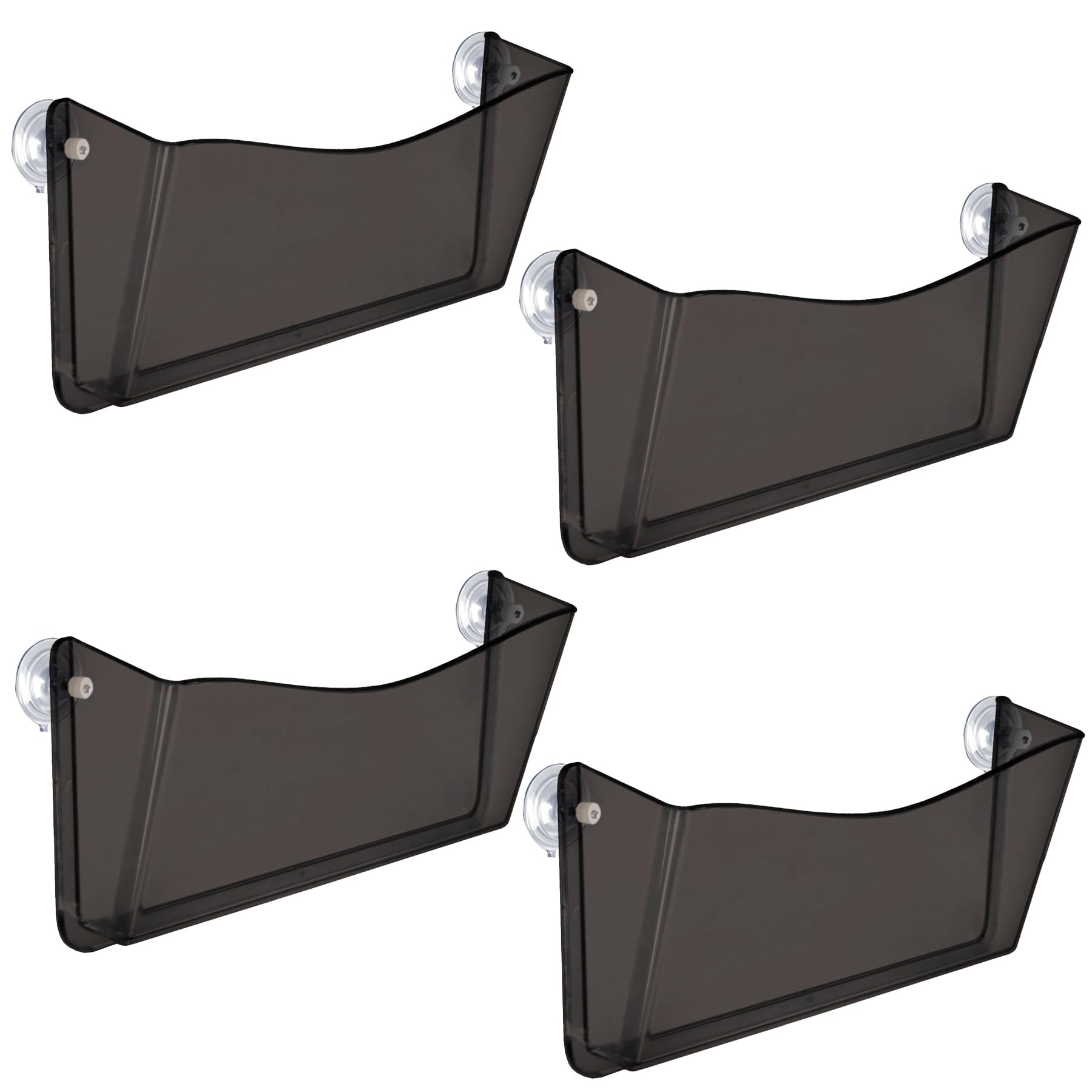 Azar Displays 250055-Smk Plastic Wall Mount File Holder With Suction Cups Smoke Colored, 4-Pack