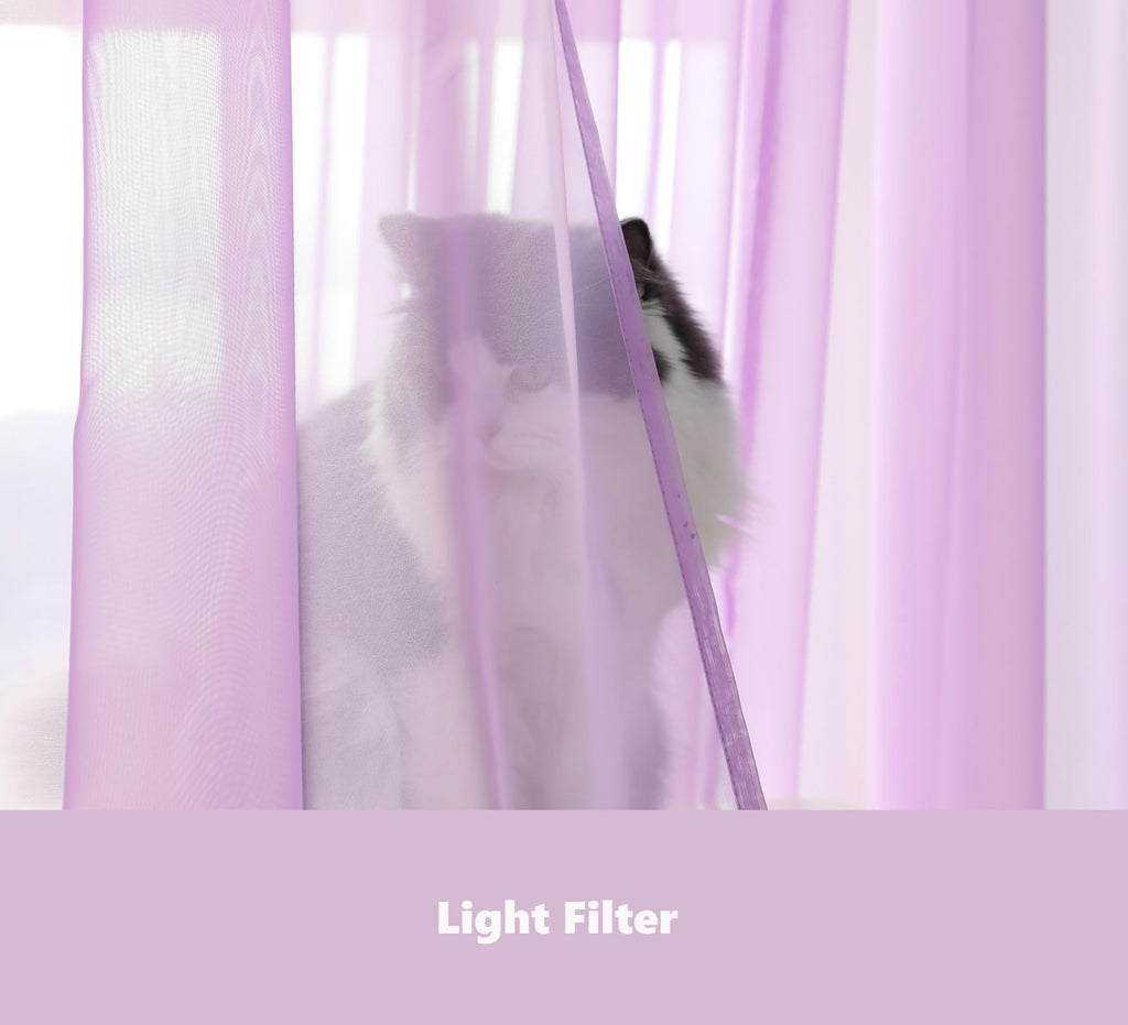 Pi Sheer Curtain 108 Inches Long,Light Window Drapery Soft Airy Voile With Rod Pocket For Living Room/Bedroom/Patio Door/Sliding Glass Door 2 Panels(W42Xl108,Violet Purple)