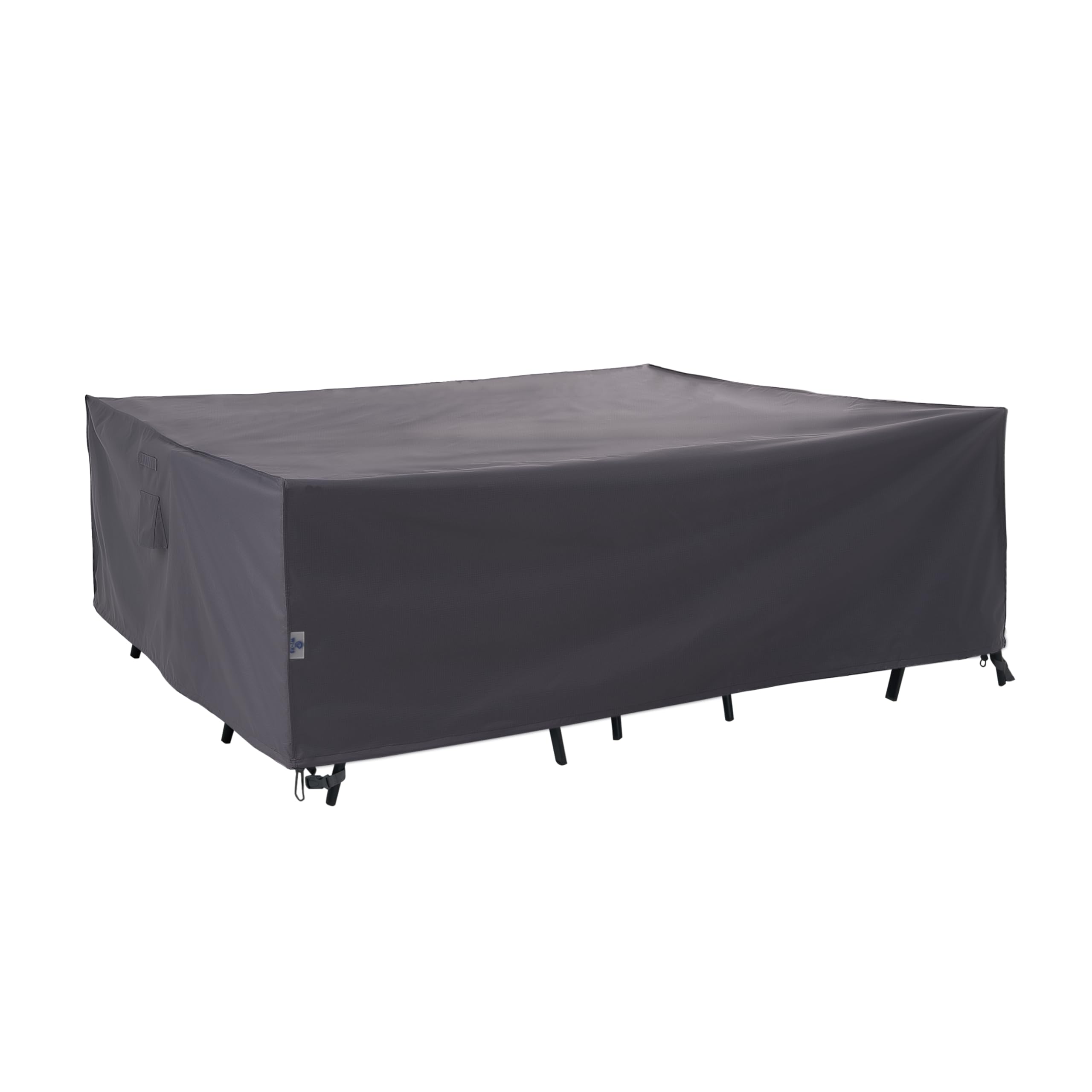 Wj-X3 Large Rectangular Outdoor Sectional Furniture Set Cover Waterproof, Dining Table Cover Wind Resistant, 160W X 90D X 36H In, Grey