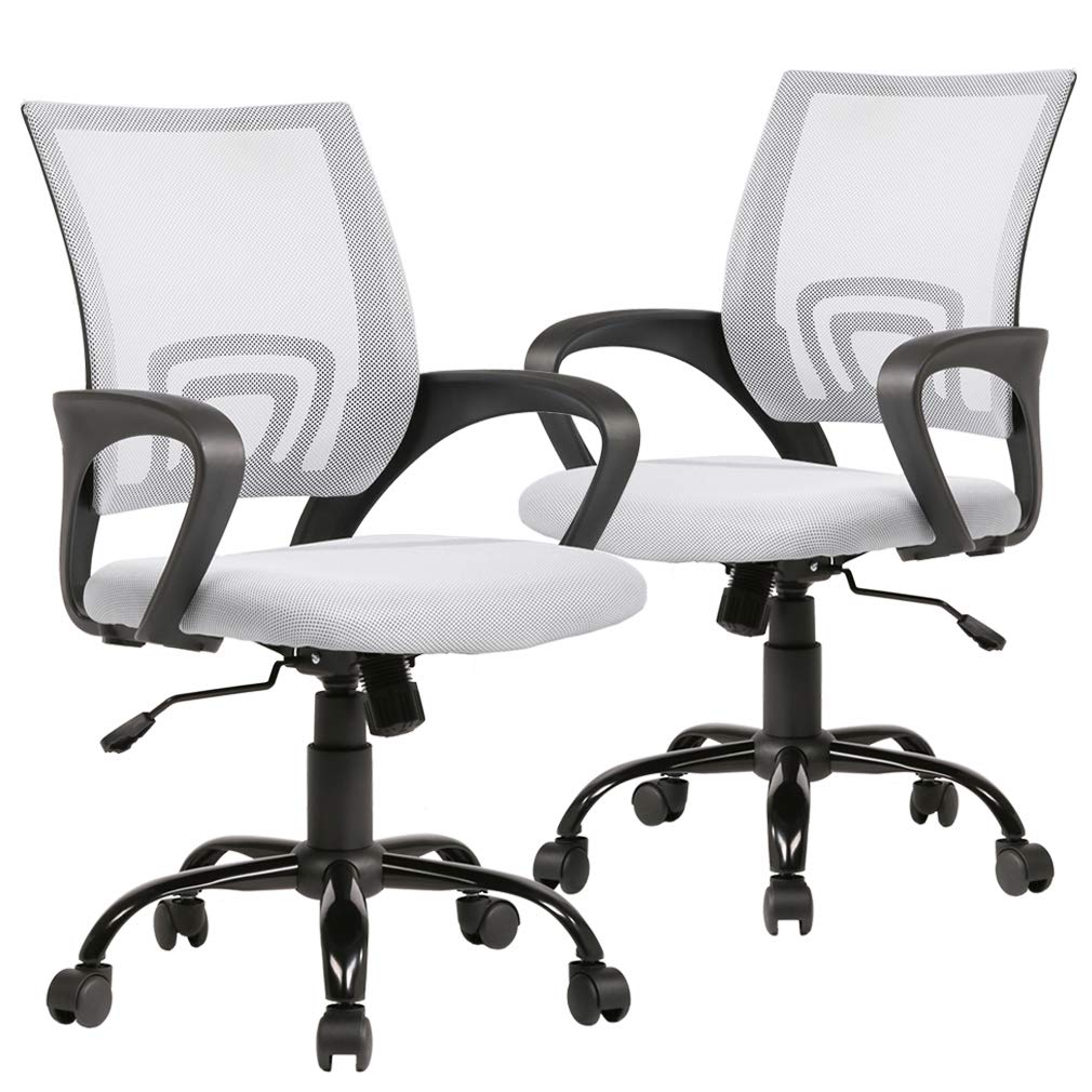 BestOffice Office Chair Mid Back Desk Chair1 Ergonomic Mesh Computer Gaming with Larger Seat, Executive Height Adjustable Swivel