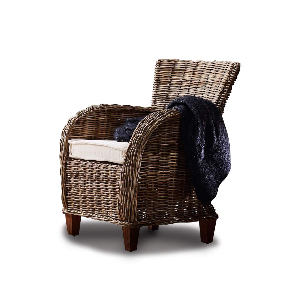 Novasolo Wickerworks Baroness Chair With Seat Cushion (Set Of 2)