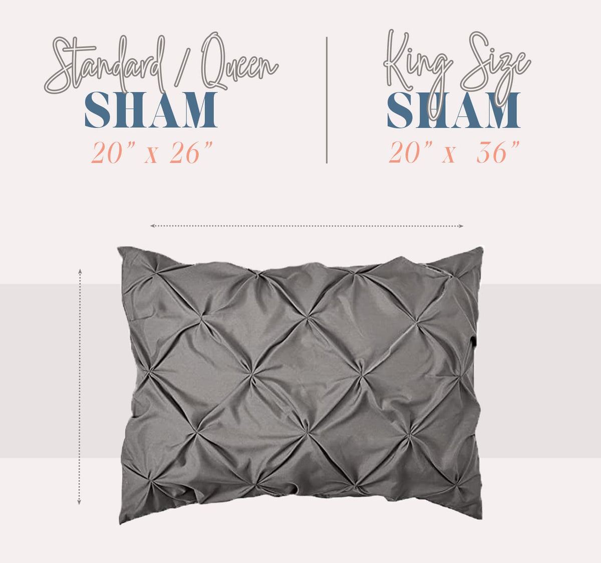 Elegant Comfort 2-Pack Sham Set Pinch Pleat Design, Egyptian Quality 1500 Thread Count, Stylish Design-Easy Care, Wrinkle And St