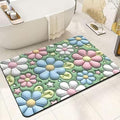 Zeniva 3D Cute Diatomite Bathroom Mat Rug | Super Absorbent QuickDrying Shower & Bathtub Floor Mat | NonSlip Kitchen Area Rug 