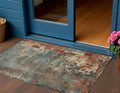 3' X 5' Pale Aqua Copper And Beige Abstract Washable Indoor Outdoor Area Rug