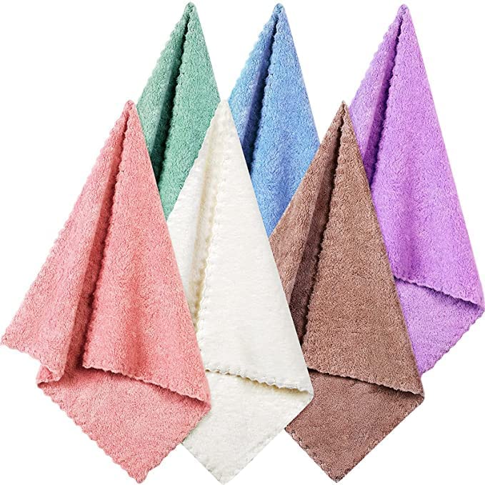 JENNY DENIAL 250 GSM Microfiber Cotton face Towel Ultra Soft Light Weight and Fully Water Absorbent Small Size (9 * 9inch) Multi