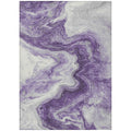 8' X 10' Purple And Silver Abstract Washable Indoor Outdoor Area Rug