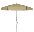 FiberBuilt Umbrellas Garden Umbrella with Push-Button Tilt, 7.5 Foot Beige Canopy and Bright Aluminum Pole