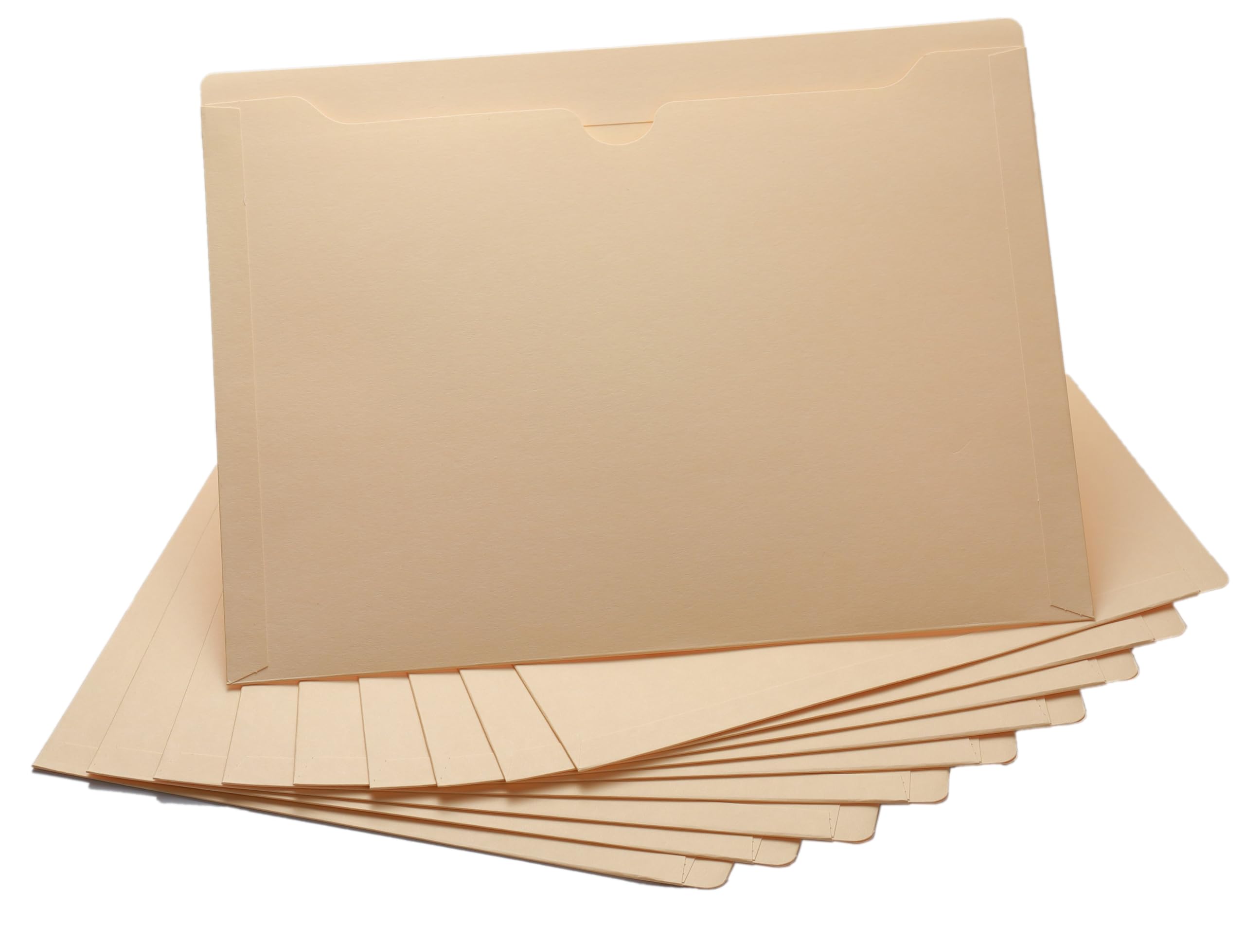 Manila File Jackets, Flat-No Expansion, Letter Size, Reinforced Straight-Cut Tab, 10 Pack