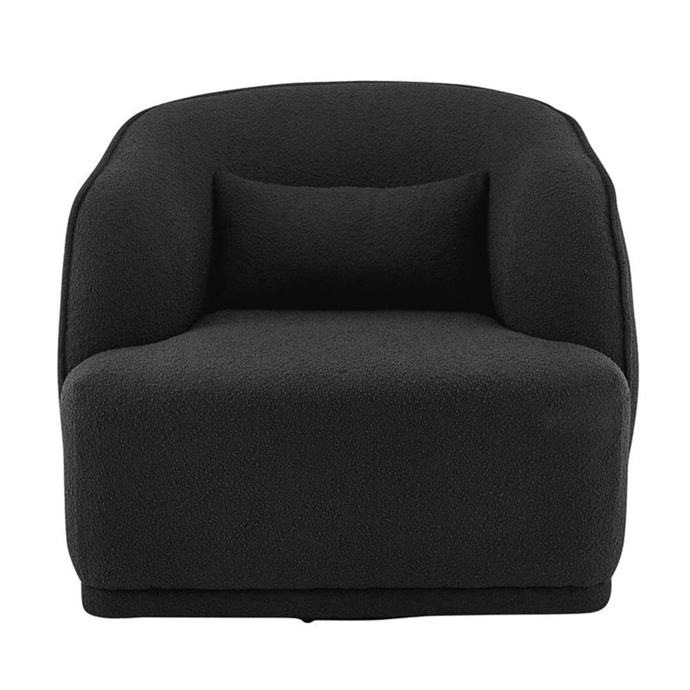 npd furniture and more Steward Fabric Swivel, Boucle Black Accent Chair