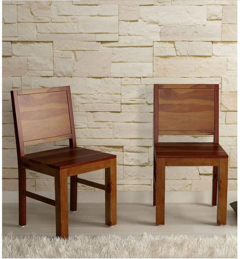Ramwood Furniture Wooden Dining Chair Only | Dinning Chairs For Kitchen & Dining Room| Dining Chair Without Cushion | Sheesham W