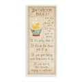 The Stupell Home D  cor Collection Bathroom Rules Rubber Ducky Tall Bathroom Wall Plaque, 7 x 0.5 x 17, Proudly Made in USA