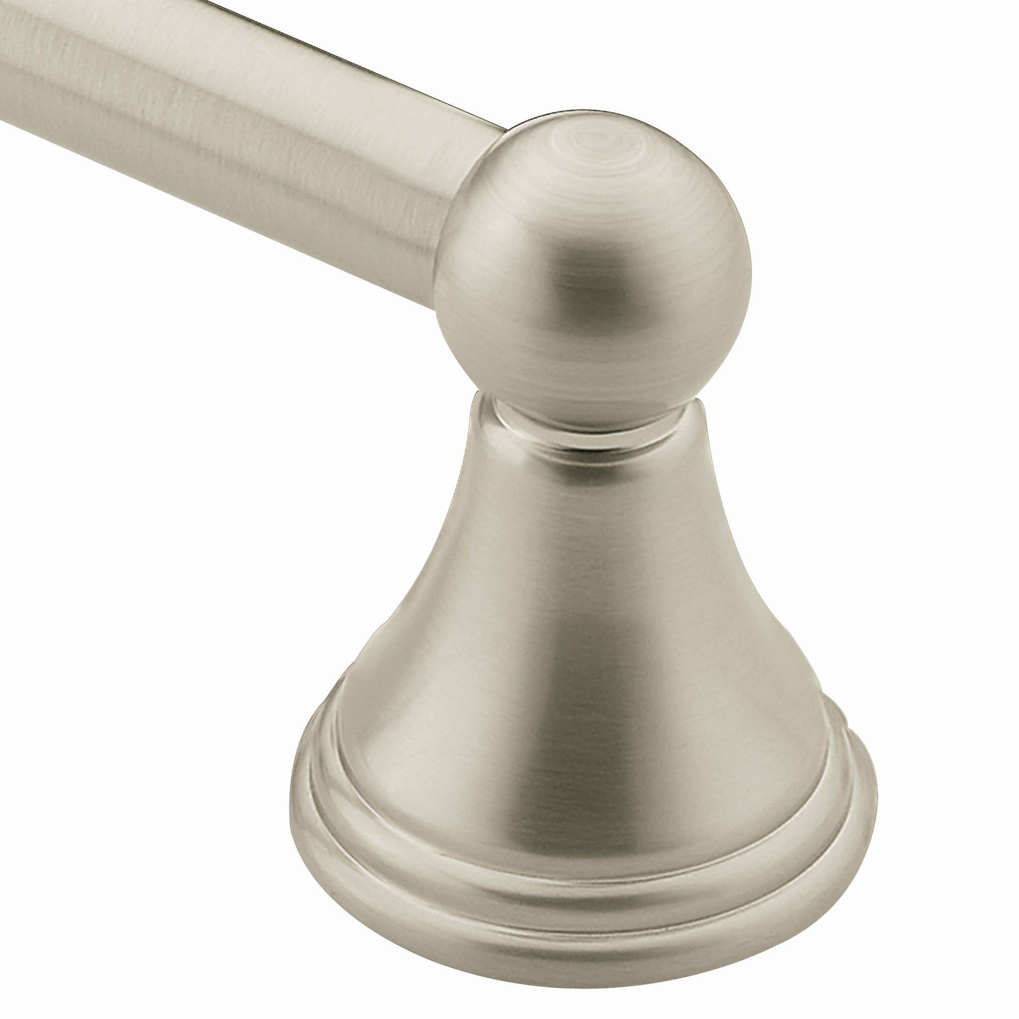 Moen Preston Collection Brushed Nickel 18-Inch Single Bathroom Towel Bar, Dn8418Bn