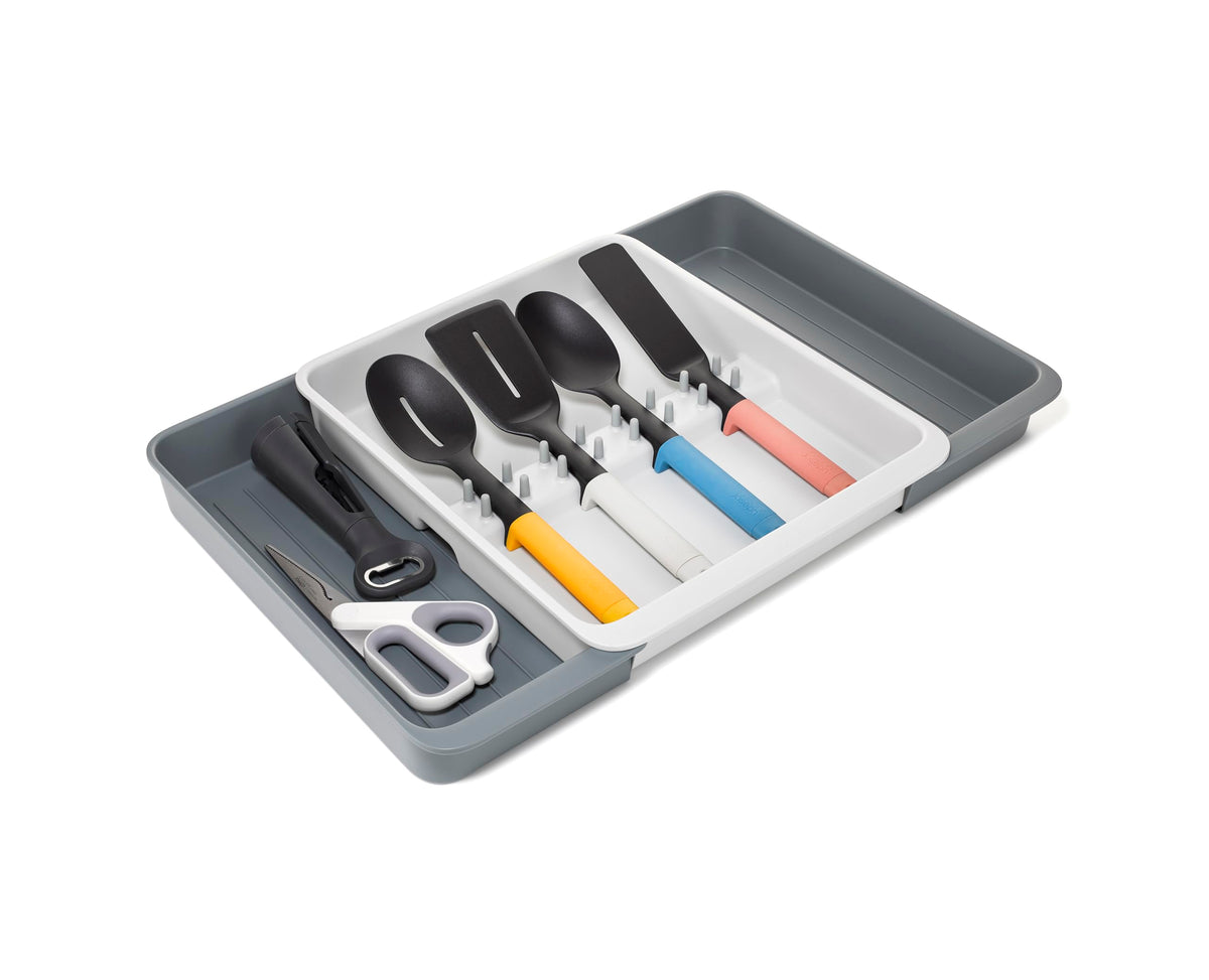 Joseph Joseph DrawerStore Expanding Utensil and Gadget Organizer, Expandable Tray for Kitchen Drawer, Recycled Plastic