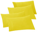 Elegant Comfort 4-Pack Solid Pillowcases 1500 Thread Count Egyptian Quality - Easy Care, Smooth Weave, Wrinkle And Stain Resistant, Easy Slip-On, 4-Piece Set, King Pillowcase, Yellow