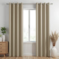 Homemonde Blackout Solid Curtain For Door 7 Feet  Heavy Faux Silk 70% Light Blocking Thick Panel Single Pcs, Room Privacy And T