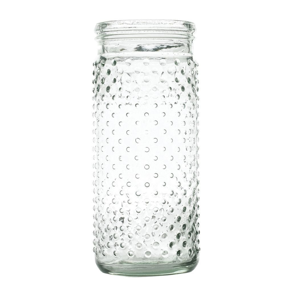 Hobnail Glass Jar Clear - 4Dia x 8H