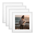 KINLINK 16x16 Square Picture Frames White, Solid Wood Frames with Acrylic Plexiglass for Pictures 12x12 With Mat Wall Mounting D