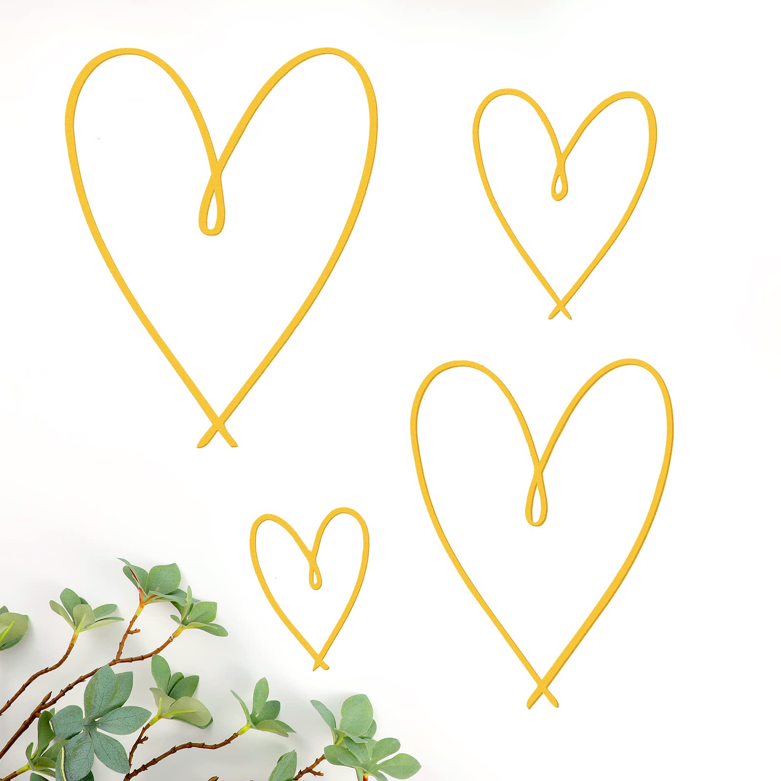 4 Pieces Metal Heart Wall Art Decor Heart Wall Decor Love Heart Wall Decoration Metal Heart Wall Sign Metal Wall Ornaments for B