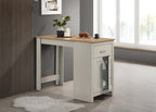 Lilola Home Alonzo Light Gray Small Space Counter Height Dining Table with Cabinet and Drawer Storage