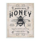 Stupell Industries Honey Bee Rustic Farm Textured Word Design Wall Plaque, 10 x 15, Multi-Color