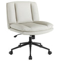 Cross Legged Office Chair with Wheels and Flip-Up Arms, Ergonomic Criss Cross Desk Chairs with Fabric Padded, Height Adjustable 