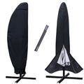 Nettypro Outdoor Umbrella Cover For 12 To 14Ft Offset Umbrella, Fade Resistant Waterproof Patio Cantilever Parasol Banana Umbrellas Cover With Zipper And Rod, Black