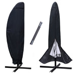 Nettypro Outdoor Umbrella Cover For 12 To 14Ft Offset Umbrella, Fade Resistant Waterproof Patio Cantilever Parasol Banana Umbrellas Cover With Zipper And Rod, Black